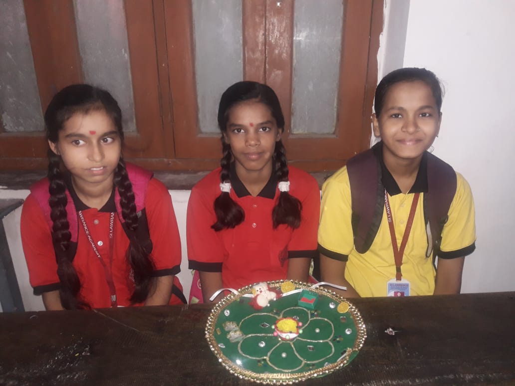 Rakhi making and plate decoration